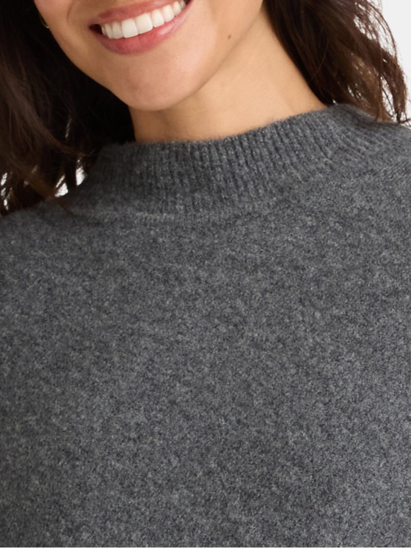 Time and Tru Women's Mock Neck Poncho, L/XL, Charcoal Heather Grey