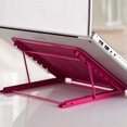 thumbnail image 3 of EeaseCA Adjustbale Notebook Bracket Support Steel Plastic Sprayed Portable Folding Computer Bracket Cooling Base Desktop Bracket Laptop Stand(Pink), 3 of 7