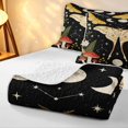 thumbnail image 4 of Homewish Cartoon Moths Twin Quilt Set,Watercolor Daisy Floral Mushroom Twin Coverlet Set,Black Cream,Black Reversible,2pcs, 4 of 7