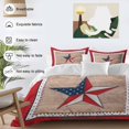 thumbnail image 3 of Queen 4 Piece Bedding Set Happy President's Flag Day Soft Breathable Duvet Cover and Pillowcase, American Star on Wood Board Duvet Cover Set Bed Sheets for Bedroom Dormitory Guest Room, 3 of 9