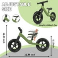 thumbnail image 3 of SPPTTY Kids Balance Bike for 2-5 Years Old,12" Balance Bicycle for Boys Girls with Splash Guard,Green, 3 of 9
