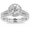 Pompeii 1 1/2 ct Diamond Halo Engagement Wedding Ring Set 14k White Gold (G/H,I1-I2)