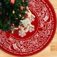 thumbnail image 4 of C Christmas Tree Skirt With Festive Snowflake And Santa Claus Patterns Durable Polyester Material For Covering Tree Base Easy To Clean And Store For Holiday Decoration 1Pc, 4 of 6