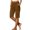 Brown, variant on Women's Cotton Linen 5" Shorts, Solid Five Points Casual Summer Half Pants for Women, Button Side Slit Elastic Waist Shorts with Side Pockets, Mid Length Daily Casual Cotton Linen Shorts Black L