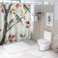 thumbnail image 7 of Orinice  Birds Rustic Print Shower Curtain for Bathroom 72x72 Inch Watercolor Spring Tree Branch Cute Lovely Classy Twig Oil Painting Herbs Decor Fabric Polyester Waterproof 36x72, 7 of 7