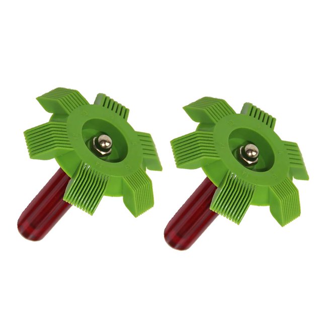 2 uds Enderezadora de Plástico Perfecl Peine de aleta de condensador Verde Rojo