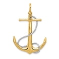 thumbnail image 1 of 14K Yellow Gold 3-D Anchor with Entwined Rope Accent Pendant, 1 of 2