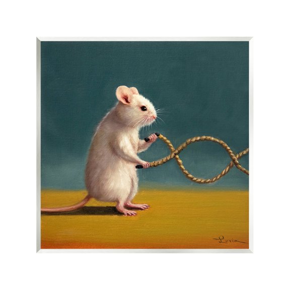 Stupell Industries Focused Exercising Mouse Animals & Insects Painting Unframed Art Print Wall Art, 12 x 12