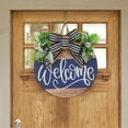 thumbnail image 5 of 30cm-panneau En Bois Toute L'anne Couronnes De Lettres Tridimensionnelles Dcoration De Porte Avec Noeud Plantes D'eau Vertes Dcoration Vgtale, 5 of 5