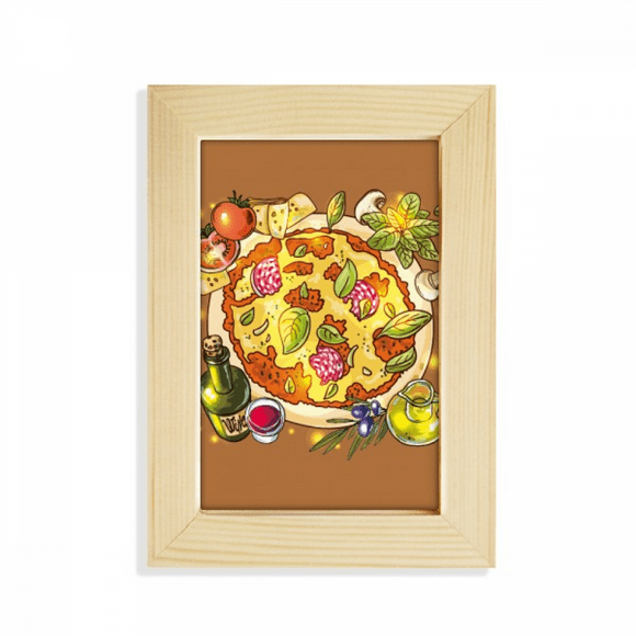 Vegetable Pizza Italy Foods Tea Desktop Display Photo Frame Picture Art Painting 5x7 inch