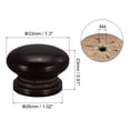thumbnail image 2 of Round Wood Knobs, 33x23mm Pull Handles for Drawer with Screws Dark Brown 12 Pack, 2 of 5