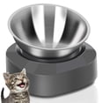 thumbnail image 1 of Comedero elevado e inclinado 15° para gatos AYADA de acero inoxidable, 1 of 7