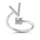 thumbnail image 1 of Anillo con letras creativas, sencillo y combinable, de estilo europeo y americano, con diamantes y apertura con 26 letras inglesas, anillo ajustable, 1 of 6