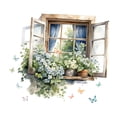 thumbnail image 2 of Pegatinas de Pared para Ventanas Falsas, Papel Tapiz de Acuarela para Armarios, Puertas Y Ventanas., 2 of 9