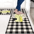 thumbnail image 5 of Buffalo Plaid Lemon Kitchen Rugs and Mats Set 2 Pieces,Spring Summer Kitchen Rug Non Slip Absorbent Mats for Sink Waterproof Runner Rug for Laundry room17 x24 + 17"x48", 5 of 5