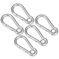 thumbnail image 1 of Unique Bargains 2.34'/59.5mm Stainless Steel Carabiner Spring Snap Link Hook Clip Keychain 5 Pcs, 1 of 3