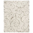 thumbnail image 3 of SAFAVIEH Florida Doug Floral Vines Geometric Shag Area Rug, Cream/Beige, 9'6" x 13' - Large - Transitional Modern Design, Cream & Beige, Non-Shedding & Easy Cleaning, Ultra Plush Thick Pile, Ideal fo, 3 of 18