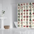 thumbnail image 2 of Beige Christmas Santa and Train Pattern Shower Curtain 84"x72" ,Bathroom Decorative Shower Curtains Set with 12 Hooks,Modern Waterproof Washable Shower Curtain, 2 of 6