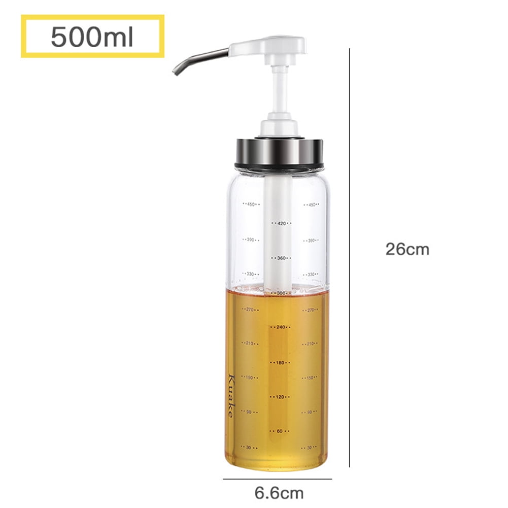 DUU Sauce and Syrup Glass Bottle Sauce Dispenser with Wide Neck Press Pump Head 