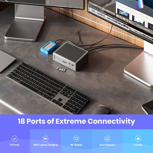 CalDigit TS4 Thunderbolt 4 Dock - 18 Ports, 98W Charging, 3x