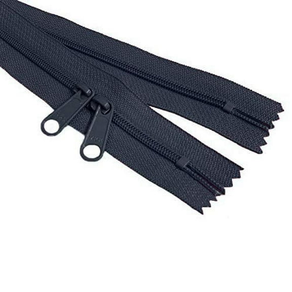 YKK Double Slide Zipper YKK #4.5 Coil with Two Long Pull Head to Head Closed Ended on Both Sides Made in USA (30 Inch, Mixed 8 Colors)