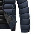 thumbnail image 4 of Men's Hooded Puffer Jacket with Multi Pockets Thickened Detachable Hood Winter Warm Cotton Down Coat (XS, Blue), 4 of 5
