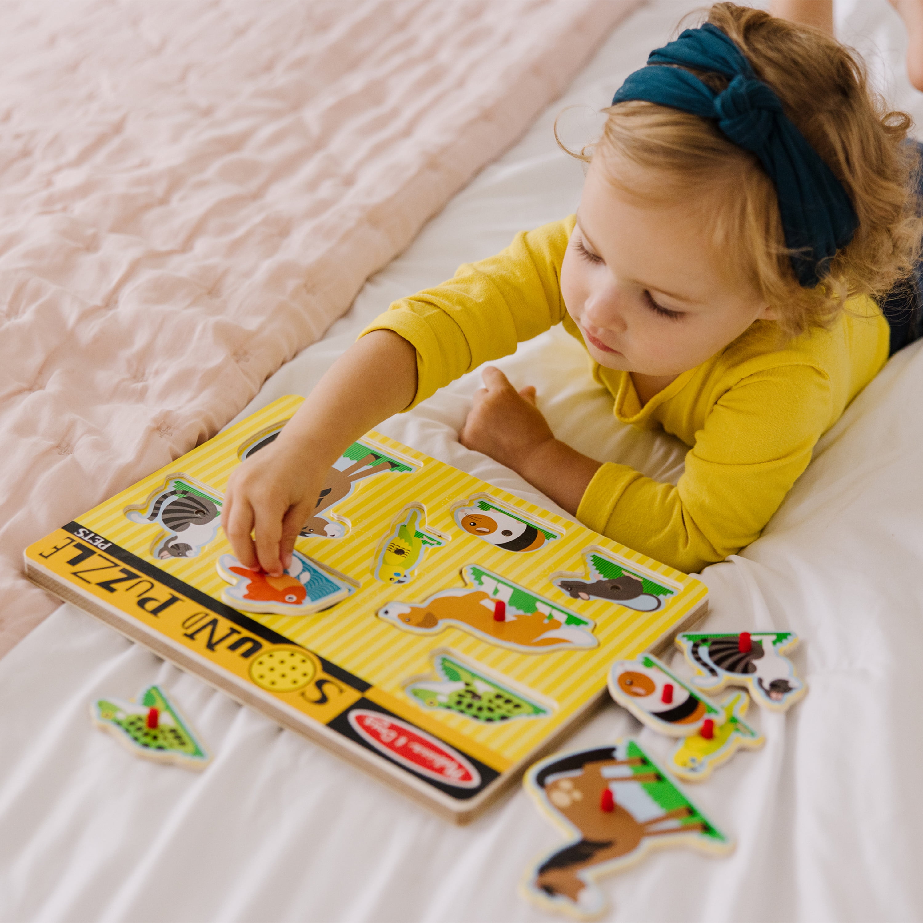 Melissa & Doug 8 Pieces Pets Wooden Peg 3D Puzzles