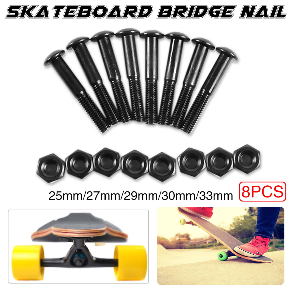 8pcs Bolts/Nuts with Wrench Skateboards Longboards Hardware 25mm 1 Set