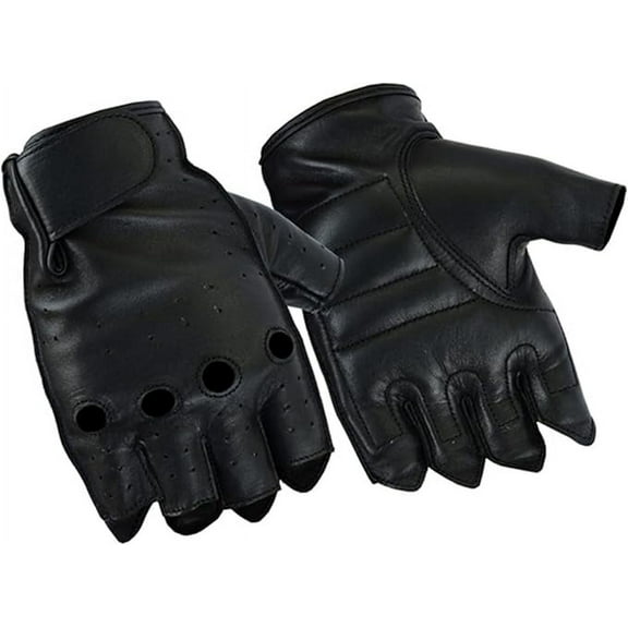Men’s Fingerless Motorcycle Riding Gloves – Leather Half-Finger Biker Mittens, Breathable Sports Protective Gear for Cycling & Motorbike