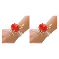 thumbnail image 1 of relayinert Fleur de Poignet Réaliste de Demoiselle d'Honneur pour Ensemble de Mariage Rouge Vif 7*7 2ensemble, 1 of 6