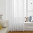 thumbnail image 6 of Pure White Sheer Curtains 54 Inches Long, Simple Solid Color Light Filering Curtains, Breathable Simi Curtain Privacy Drapes for Kitchen Bathroom Nursery Lightweight Small Window Treatment, 6 of 9