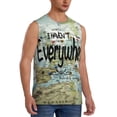 thumbnail image 2 of Bixox Men's I Haven't Been Everywhere But Its On My List Printed Shirt Sleeveless Fitness Tank Top-, 2 of 7