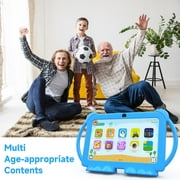 2024 Kids Tablet, Android 12 Tablet for Kids 7 inch, 4+32GB ROM(1TB Expand) Blue