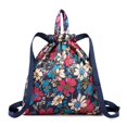 thumbnail image 2 of Basketball Yoga Bag Drawstring Folding Backpack Nylon for Travel (Small Flowers), 2 of 10