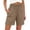 Khaki#02, variant on Yteetum Women's Cotton Linen Shorts Summer Mid Rise Elastic Waist Shorts Casual Solid Loose Lightweight Breathable Travel Vacation Shorts