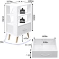 thumbnail image 2 of Mesa de noche Aenuert de 3 niveles, blanca, con carga USB, 2 of 9
