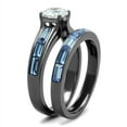 thumbnail image 4 of Luxe Jewelry Designs Set of 2 Women's Stainless Steel Wedding Ring with CZ Stones, Size 7, 4 of 4