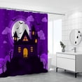 thumbnail image 4 of Halloween Castle Shower Curtain Set - Waterproof Polyester Bathroom Decor with Rust-Proof Hooks for Spooky Indoor Party Themes, 4 of 8