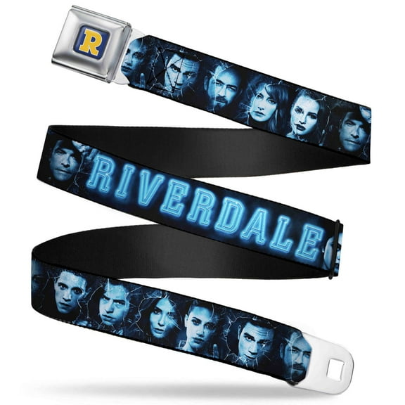 Riverdale Belt, Seatbelt Buckle Belt, Riverdale Character Faces Shatter Black Blues, 30 to 44 Inches