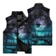 thumbnail image 5 of Chaqueta sin mangas con cremallera y bolsillo con cuello alto de nuevo estilo, con estampado de lobo en 3D, para deportes al aire libre, viajes, correr, chaleco cálido resistente al viento, 5 of 5