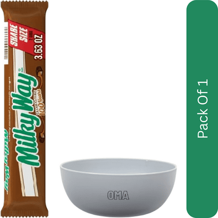 Milky Way Milk Chocolate Bar, Share Size – 3.63 oz- With White Bowl By OMA