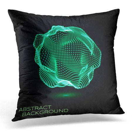 Glowing Sphere - ARHOME Mesh 3D Deformed Glowing Sphere Consists of Particles Technology Concept for Science Technical Design Pillow Case Pillow Cover 20x20 inch