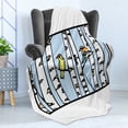 thumbnail image 4 of Cartoon Soft Flannel Fleece Throw Blanket, Birds Sitting on a Birch Trees Winter Forest Rectangle Frame, Cozy Plush for Indoor and Outdoor Use, 70" x 90", Baby Blue White, by Ambesonne, 4 of 5