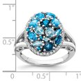 thumbnail image 2 of Primal Silver Sterling Silver Rhodium-plated Blue Topaz and Diamond Ring, 2 of 4