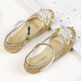 thumbnail image 3 of VeFlora Girls Dress Shoes, Glitter Princess Shoe, Flower Mary Jane Low Heels, Party Wedding Prom Footwear for Toddler Kids(Gold/5.5-6 Years Little Child), 3 of 8