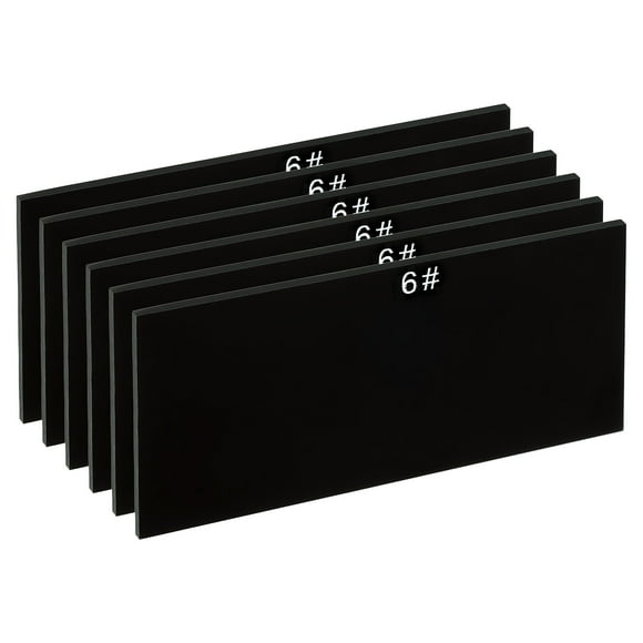 Placas de filtro de oscurecimiento de vidrio negro endurecido de 6 sombras de lente de soldadura 4-1/4" x 2", paquete de 6