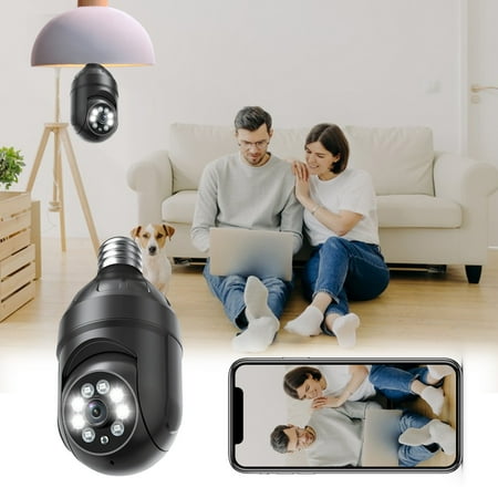 

Tiitstoy 2Mp Wifi Light Bulb Camera 1080P Pan Tilt Wireless 2.4Ghz E27 Panoramic Ip Camera Security Cameras with Vision Human Motion Detection and Alarm