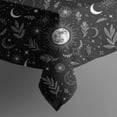 thumbnail image 5 of Black White Gothic Moon Flower Leaf Pattern Square Tablecloth,Waterproof Square Table Cover,Wipeable Spillproof Washable Table Cover for Home Kitchen Party Decor 60"x60"(152x152cm), 5 of 6