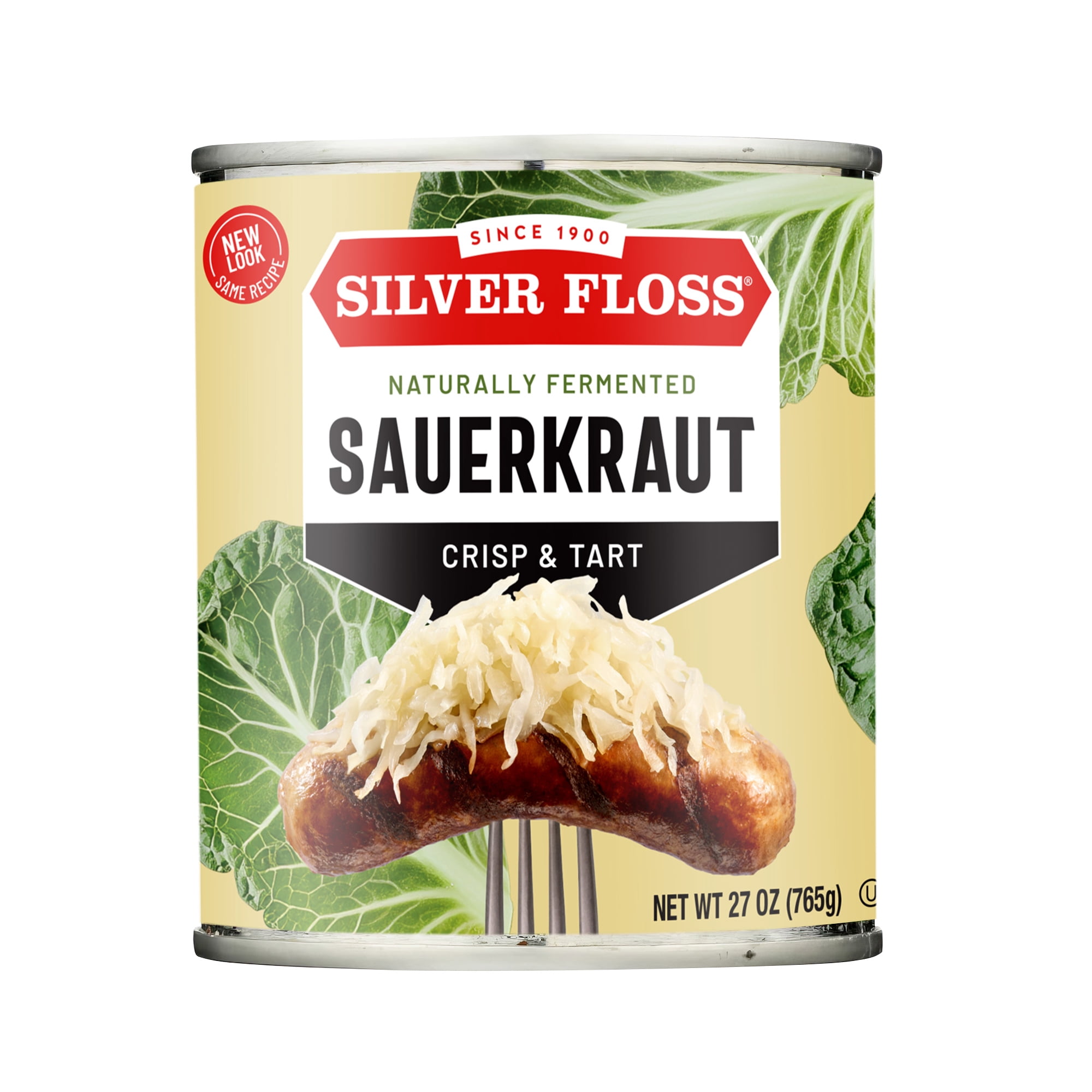 Silver Floss Naturally Fermented Shredded Sauerkraut, 14.4 oz, Can