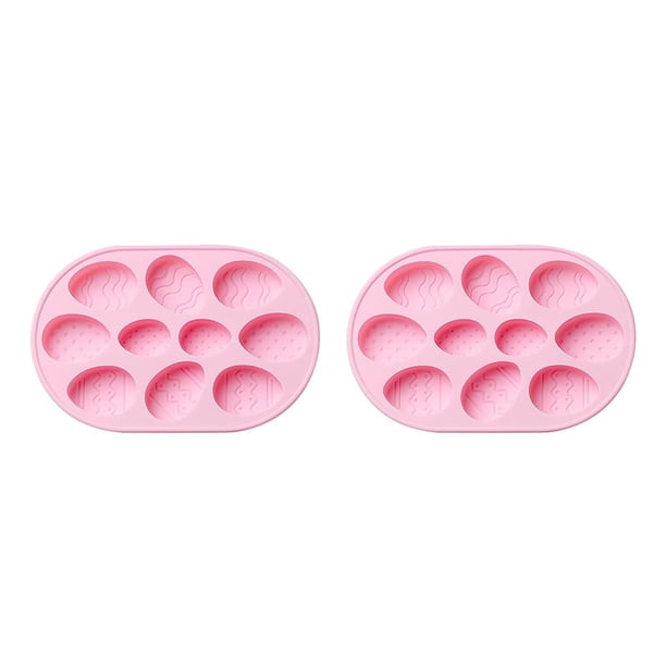 Monstrate Molde de silicona Pascua 10 cavidad huevo pastel molde DIY hornear Chocolate hielo bandeja Halloween hornear rosa 2piezas Monstrate CBP066275